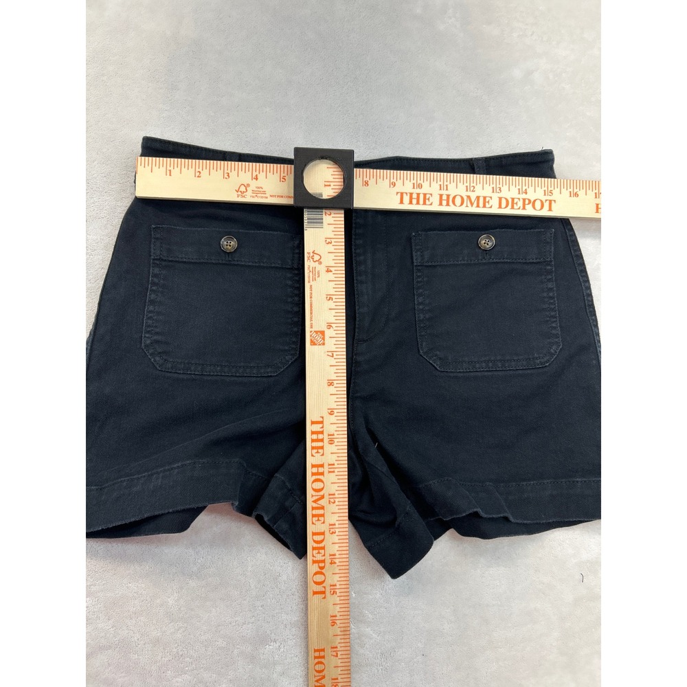 LOFT Shorts Women 6 Black The Palmer Utility Cotton Stretch Patch Pocket - Picture 7 of 8